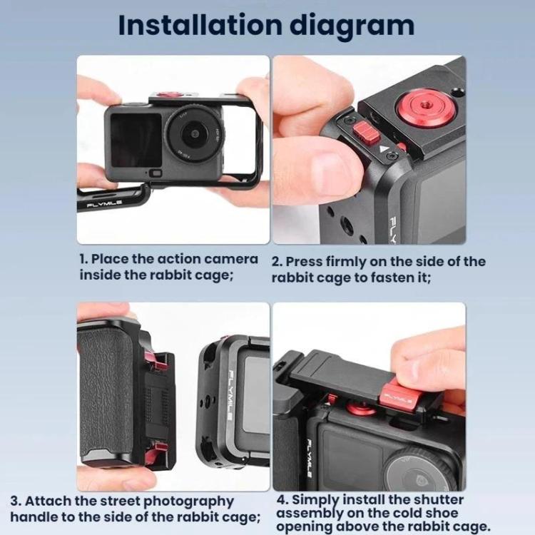 Kit de marco protector Flymile Extended Cage para DJI Osmo Action 6, AC6016 Black