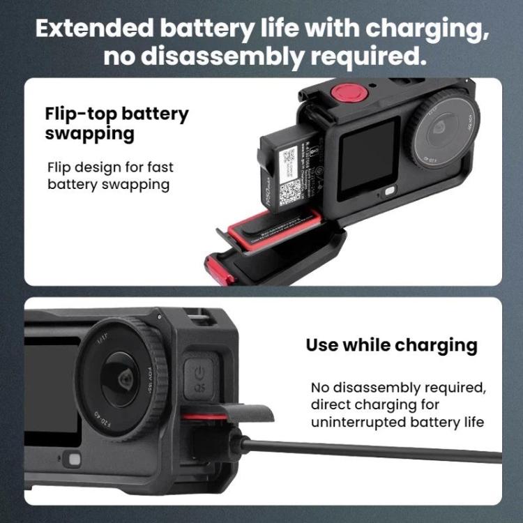 Estuche de expansión con marco protector metálico Flymile para la jaula de la cámara DJI Osmo Action 6, AC6001