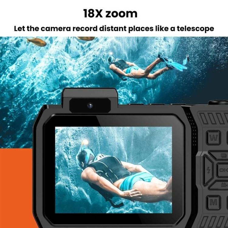 Cámara selfie HD D50 con doble pantalla, resistente al agua IP68, para exteriores y uso subacuático.
