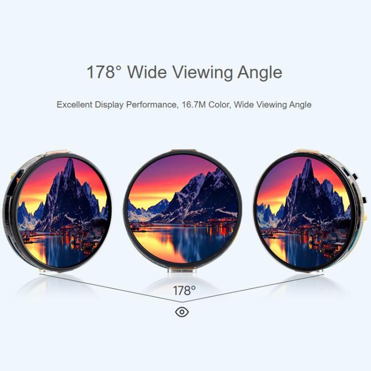 Placa de desarrollo para pantalla táctil redonda AMOLED de 1,32 pulgadas, 32766