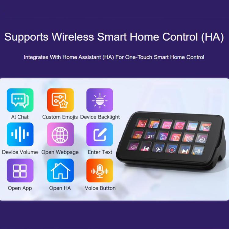Panel de control por voz con IA multifunción y 18 teclas con pantalla de membrana., 32839