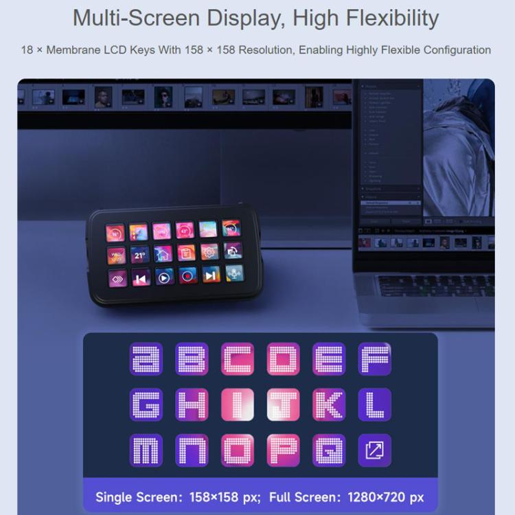 Panel de control por voz con IA multifunción y 18 teclas con pantalla de membrana., 32839