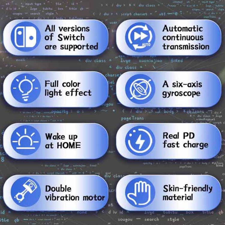 Joysticks de efecto Hall de inserción directa con iluminación RGB para controladores de sensor de movimiento de 6 ejes de Nintendo Switch