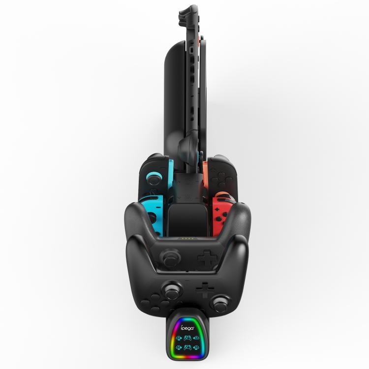 Base de carga ipega 10 en 1 para Nintendo Switch 2 / Switch Joy-Con y mandos Switch 2 Pro (versión con conector USB), PG-SW2187