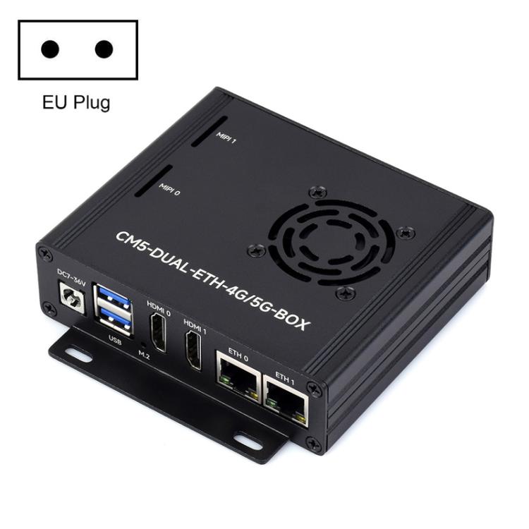 Placa de expansión de doble puerto de red WAVESHARE para Raspberry Pi CM5, compatible con módulo de comunicación 4G/5G., EU Plug, US Plug, UK Plug