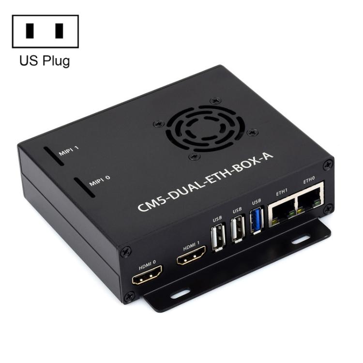 Placa de expansión de red dual Gigabit / 2.5G WAVESHARE CM5 compatible con Raspberry Pi, acceso a RJ45 y salidas duales 4K., US Plug, EU Plug, UK Plug