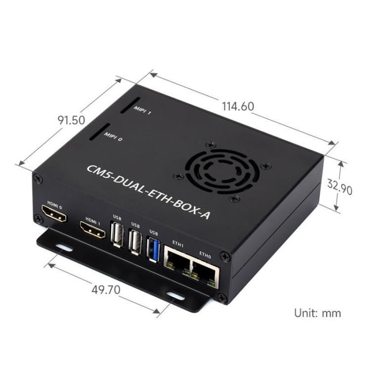 Placa de expansión de red dual Gigabit / 2.5G WAVESHARE CM5 compatible con Raspberry Pi, acceso a RJ45 y salidas duales 4K., US Plug, EU Plug, UK Plug
