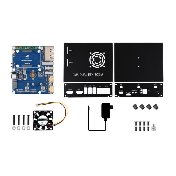Placa de expansión de red dual Gigabit / 2.5G WAVESHARE CM5 compatible con Raspberry Pi, acceso a RJ45 y salidas duales 4K., US Plug, EU Plug, UK Plug