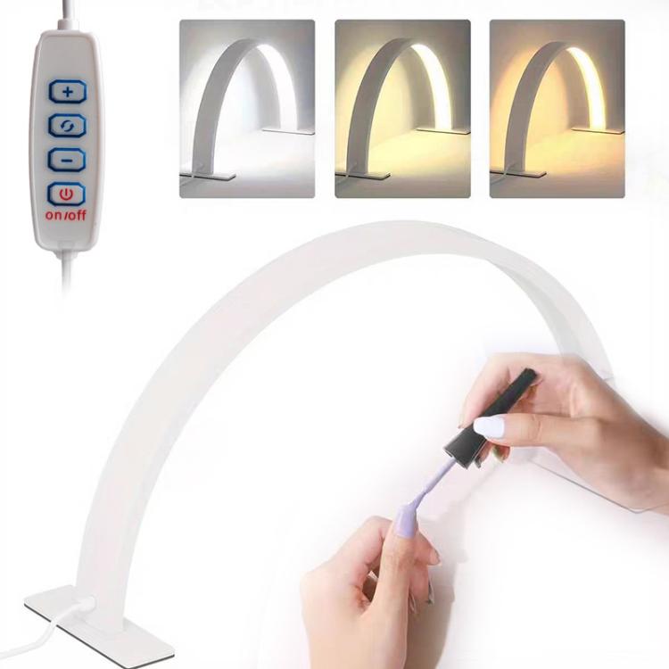 Lámpara de uñas de 5 V con atenuación continua, cambio de 3 colores, luz de relleno para el cuidado de los ojos, ideal para belleza, extensiones de pestañas y microblading., White, Pink, Black, Large White, Large Pink, Large Black