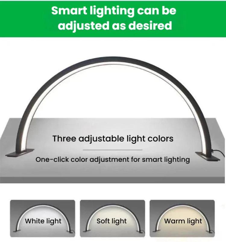 Lámpara de uñas de 5 V con atenuación continua, cambio de 3 colores, luz de relleno para el cuidado de los ojos, ideal para belleza, extensiones de pestañas y microblading., White, Pink, Black, Large White, Large Pink, Large Black