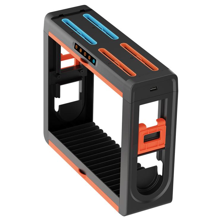 Base de carga y soporte de almacenamiento multifunción 6 en 1 ipega para Nintendo Switch 2 / Switch Joy-Con con 14 ranuras para tarjetas de juego y estuche para juegos de 16 compartimentos., 6-in-1