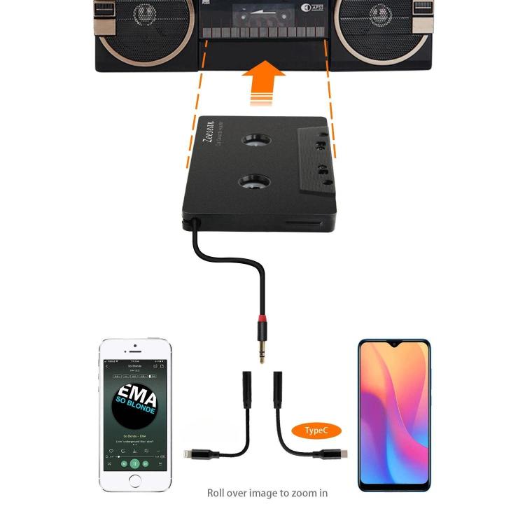 Convertidor de casete Bluetooth de doble canal de 3,5 mm para MP3 de coche Zeesean, BT006