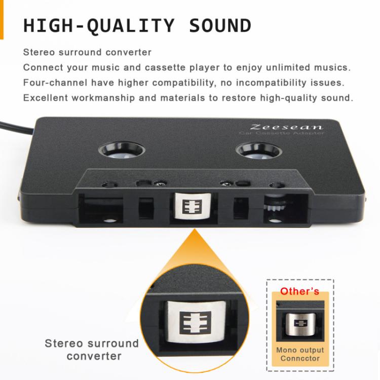 Convertidor de casete para coche con conector estéreo de 3,5 mm de Zeesean, BT004