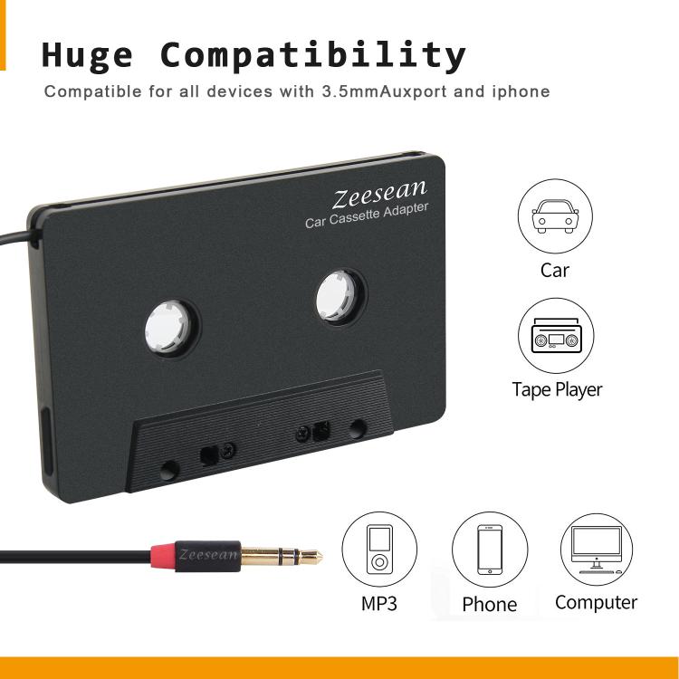 Convertidor de casete para coche con conector estéreo de 3,5 mm de Zeesean, BT004