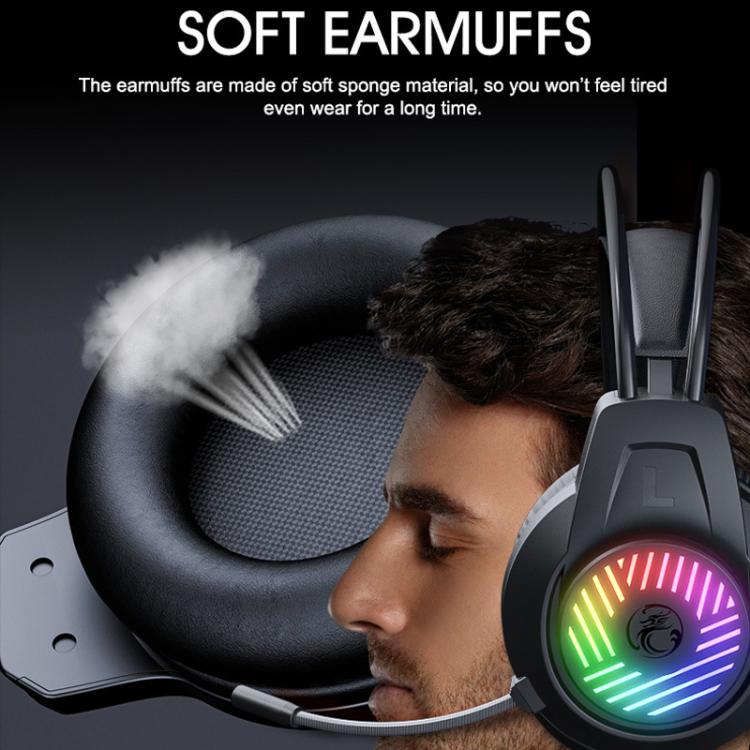 Auriculares para juegos de PC con graves potentes y 3.5 canales, cable de 1.5 m., iMICE HD-410