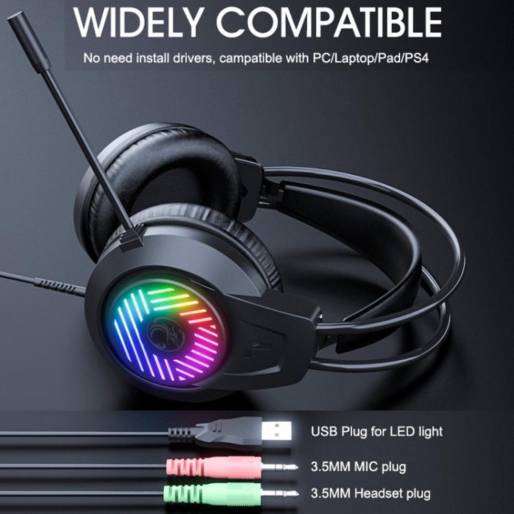 Auriculares para juegos de PC con graves potentes y 3.5 canales, cable de 1.5 m., iMICE HD-410