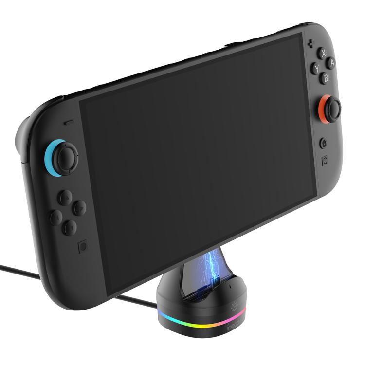 Cargador ipega para consola Nintendo Switch 2 con efectos de iluminación RGB, ipega
