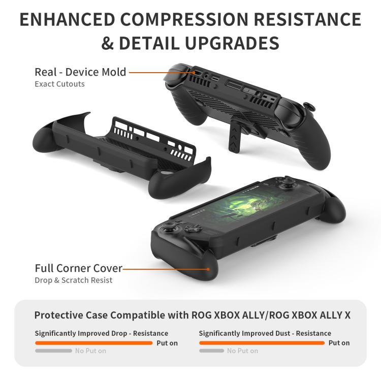 Funda protectora JYS TPU para consola ASUS ROG Xbox Ally / X con soporte, TPU Protective Case