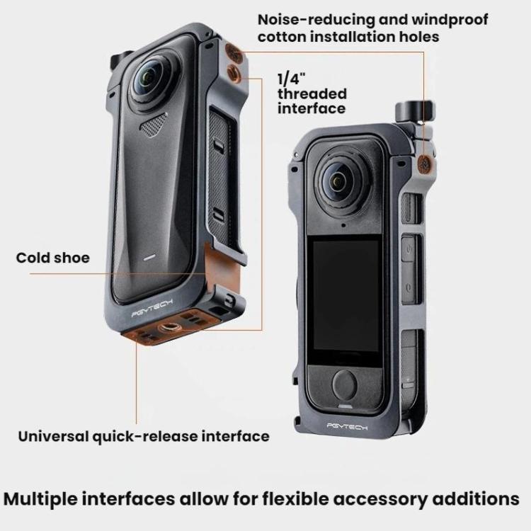 Funda protectora metálica tipo jaula para conejos PGYTECH para Insta360 X4 Air