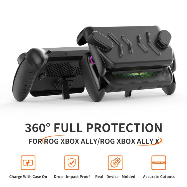 Funda JYS de cobertura total para consola ASUS ROG Xbox Ally / Ally X con base de TPU y carcasa superior rígida de ABS con soporte., Full-Cover Case