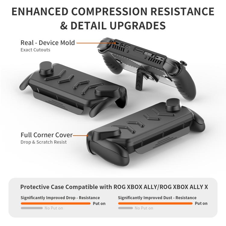 Funda JYS de cobertura total para consola ASUS ROG Xbox Ally / Ally X con base de TPU y carcasa superior rígida de ABS con soporte., Full-Cover Case