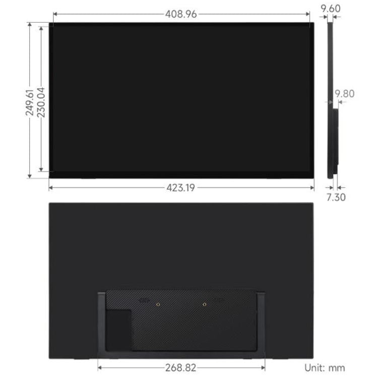 Monitor táctil Luckfox de 18,5 pulgadas con 10 puntos de contacto, resolución de 1920 × 1080 y frecuencia de actualización de 120 Hz, pantalla IPS., EU Plug, UK Plug, US Plug