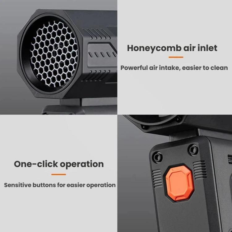 Ventilador turbo portátil F1 de alta velocidad con pantalla digital, ideal para exteriores, camping y reuniones., Black