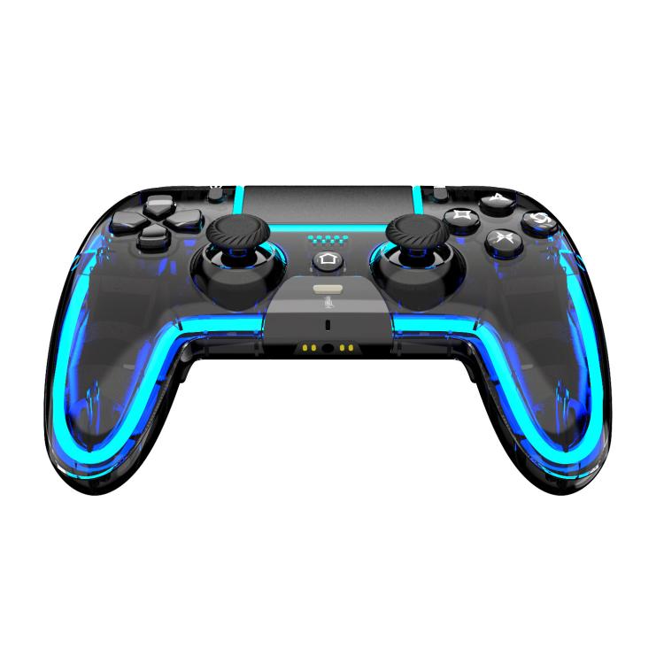 Mando inalámbrico Bluetooth para PS5 con botones traseros programables e iluminación RGB.