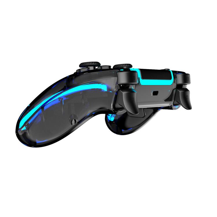 Mando inalámbrico Bluetooth para PS5 con botones traseros programables e iluminación RGB.