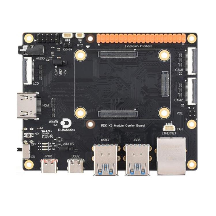 Placa base compatible con interfaz GPIO de 40 pines y puerto Gigabit Ethernet RJ45., D-Robotics RDK X5 MD Carrier Board