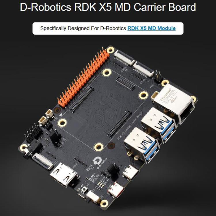 Placa base compatible con interfaz GPIO de 40 pines y puerto Gigabit Ethernet RJ45., D-Robotics RDK X5 MD Carrier Board