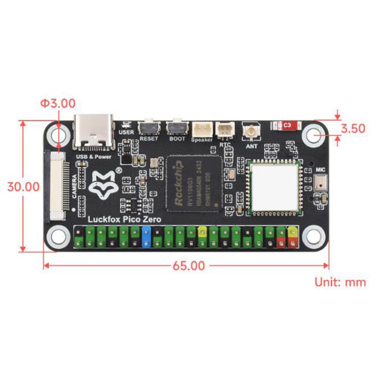 Placa de desarrollo micro Linux 1 TOPS, potencia de cómputo, 8 GB EMMC, con módulo inalámbrico., Luckfox Pico Zero