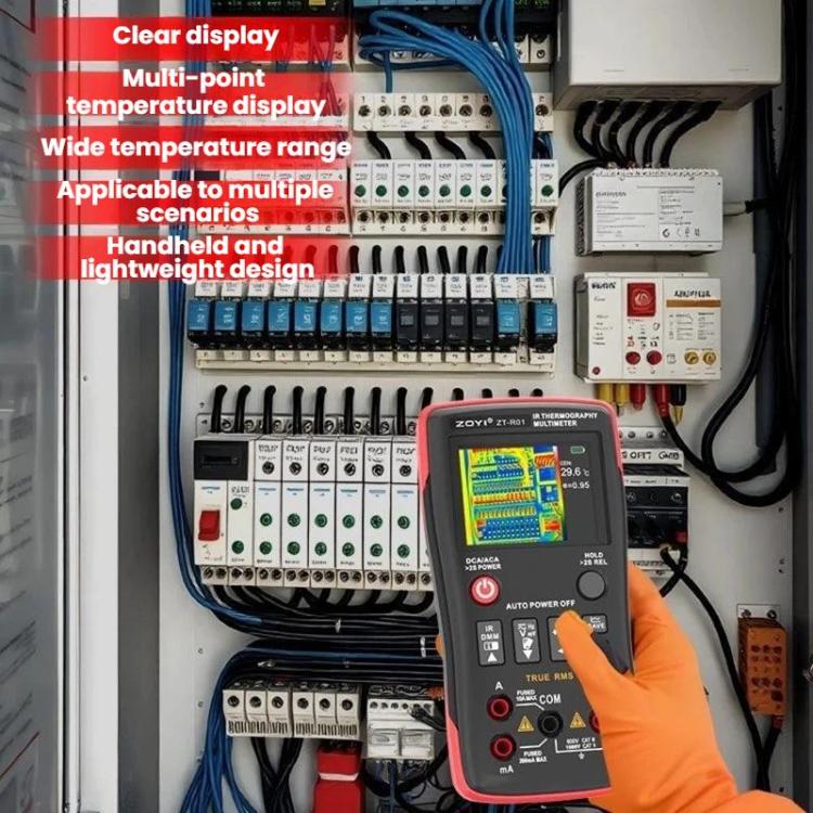 Multímetro termográfico infrarrojo HD portátil ZOYI ZT-R01 para aplicaciones industriales de calefacción por suelo radiante/potencia, Standard, With Bag