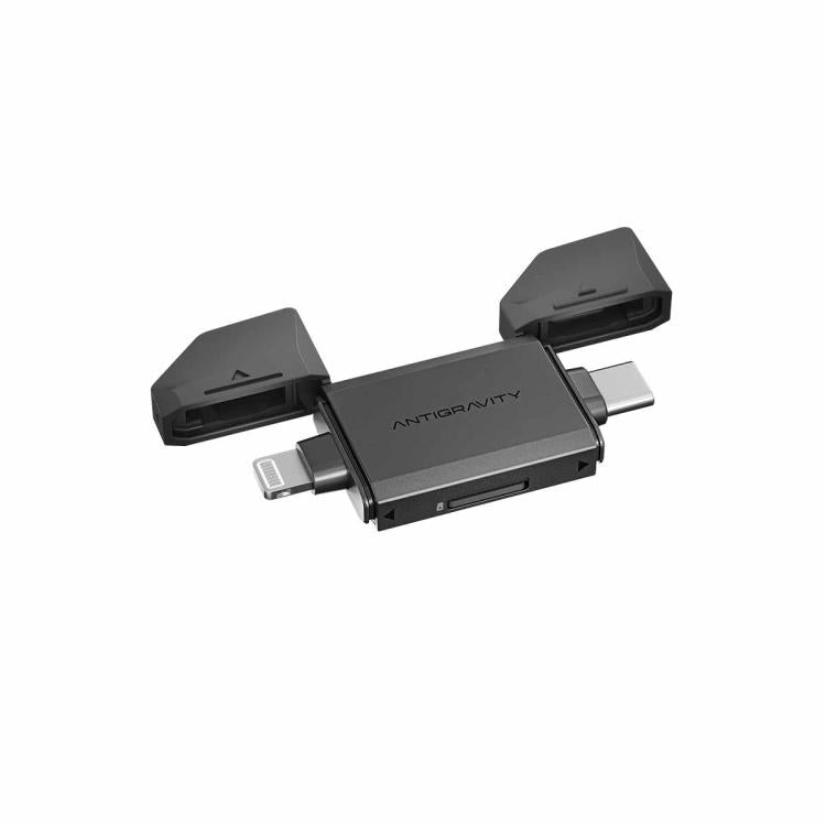 Lector rápido original para ANTIGRAVITY con conectores duales USB-C y de 8 pines.