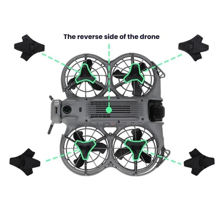 Kit de protección contra impactos para el fuselaje del DJI Neo 2 CQT (9 piezas/set): parachoques, cubierta protectora y soporte plegable., 9pcs /Set