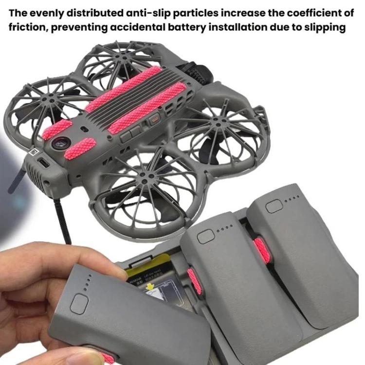Pegatinas antideslizantes y antidesgaste para pies de DJI Neo 2 CQT. Pegatinas adhesivas removibles con respaldo. Pegatinas marcadoras de batería.