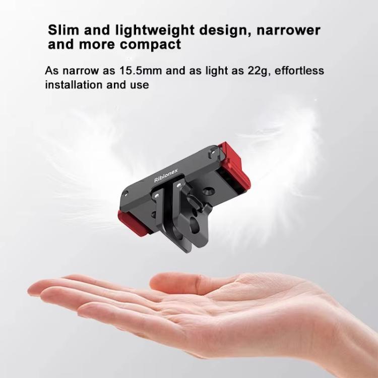 Adaptador de liberación rápida magnético de doble cara Ribionex para DJI Osmo Action 6 / Nano, con 2 garras y rosca para trípode de 1/4 de pulgada.