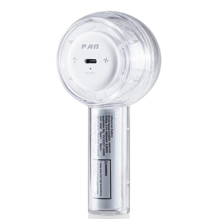 Mini ventilador de mano USB Turbo con luz colorida deslumbrante y práctico, F22