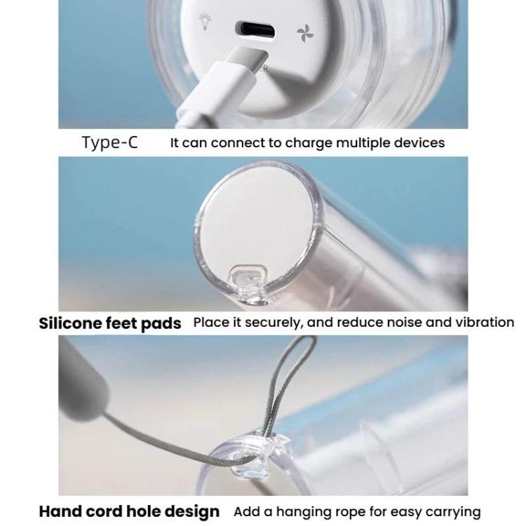 Mini ventilador de mano USB Turbo con luz colorida deslumbrante y práctico, F22