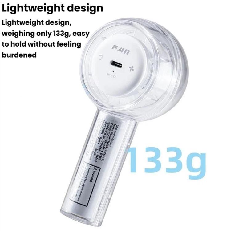 Mini ventilador de mano USB Turbo con luz colorida deslumbrante y práctico, F22