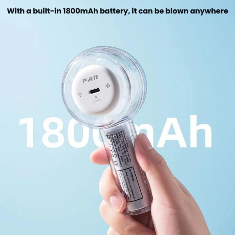 Mini ventilador de mano USB Turbo con luz colorida deslumbrante y práctico, F22