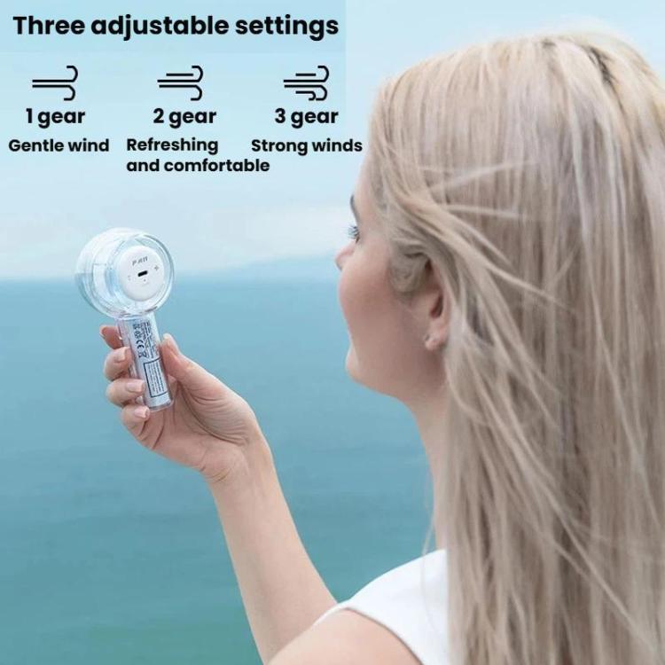 Mini ventilador de mano USB Turbo con luz colorida deslumbrante y práctico, F22