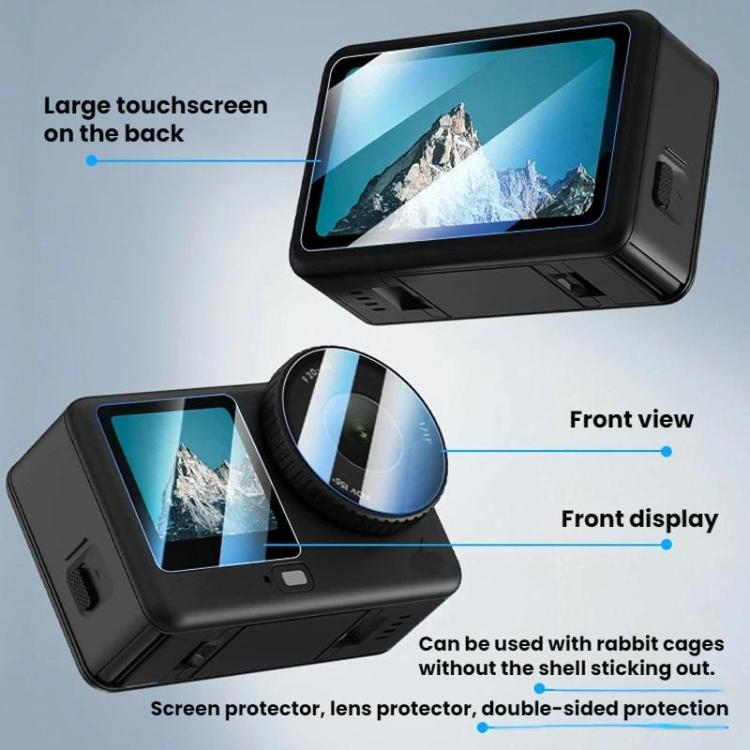 Protector de pantalla de vidrio templado HD para lente de cámara DJI Osmo Action 6 Flymile