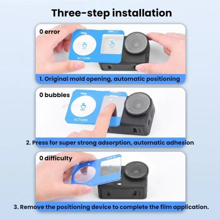 Protector de pantalla de vidrio templado HD para lente de cámara DJI Osmo Action 6 Flymile