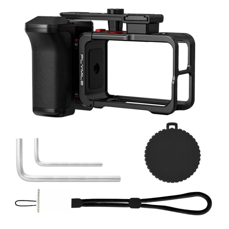 Adaptador Flymile extendido tipo jaula para DJI Osmo Action 4 / 3 / 5 Pro, Handle, Set Plastic Version