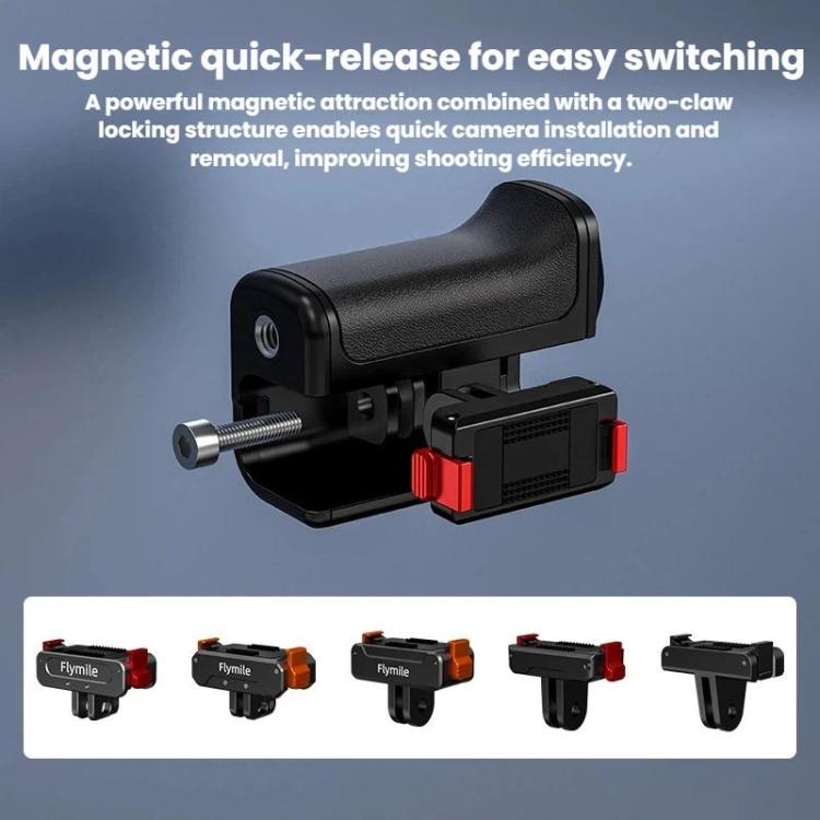 Adaptador Flymile extendido tipo jaula para DJI Osmo Action 4 / 3 / 5 Pro, Handle, Set Plastic Version