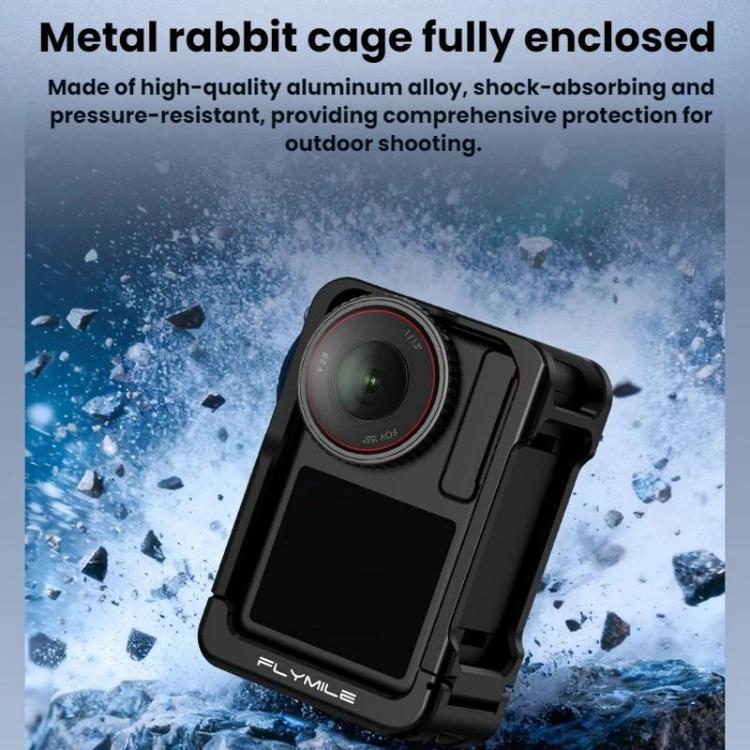 Adaptador Flymile extendido tipo jaula para DJI Osmo Action 4 / 3 / 5 Pro, Handle, Set Plastic Version