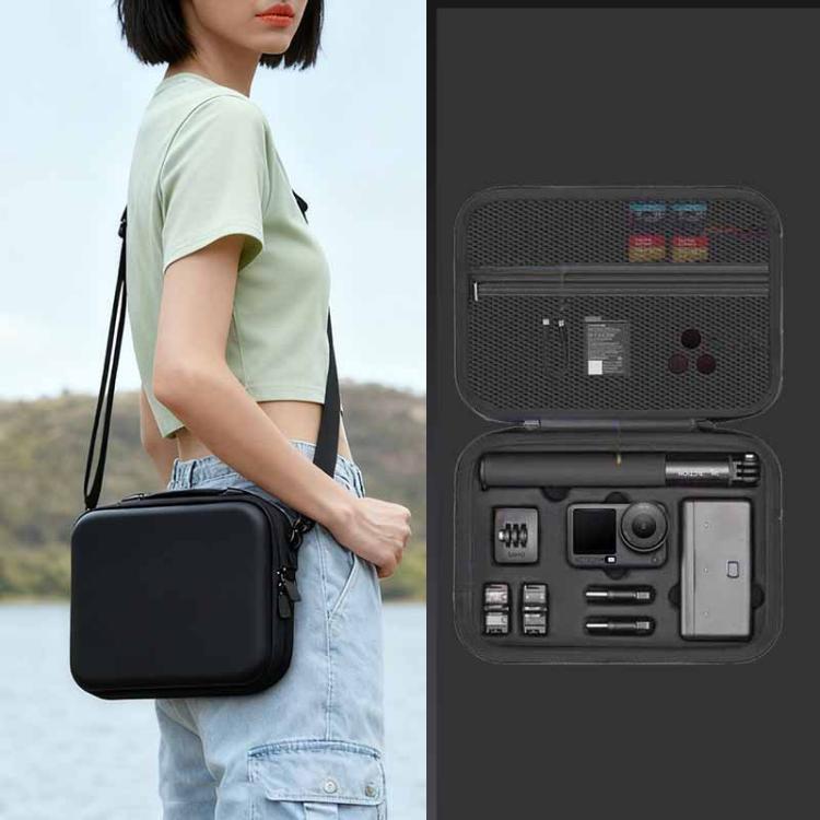 Funda de transporte para DJI Osmo Action 6 Adventure Combo, bolsa de almacenamiento de EVA+PU con absorción de impactos, Handheld-Type Black, Handheld Type Gray, Shoulder Strap Type Gray, Shoulder Strap Black