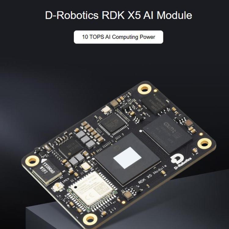 Módulo de IA X5 con 10 TOPS de potencia de cálculo, CPU Cortex A55 de ocho núcleos integrada con memoria RAM EMMC inalámbrica, Waveshare RDK X5 MD 104032