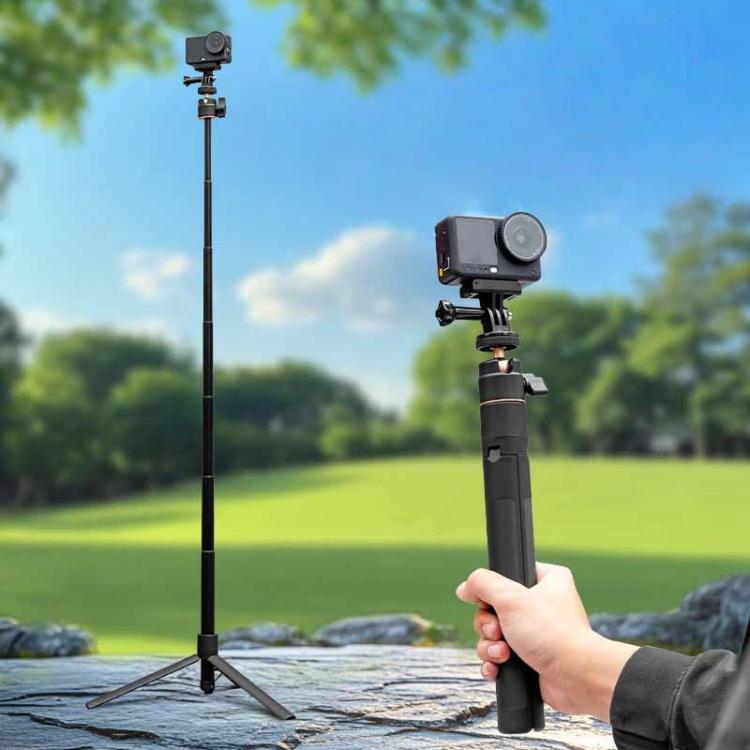 Trípode extensible de 1,2 m para selfies con trípode para cámaras de acción, con rótula giratoria de 360 grados.